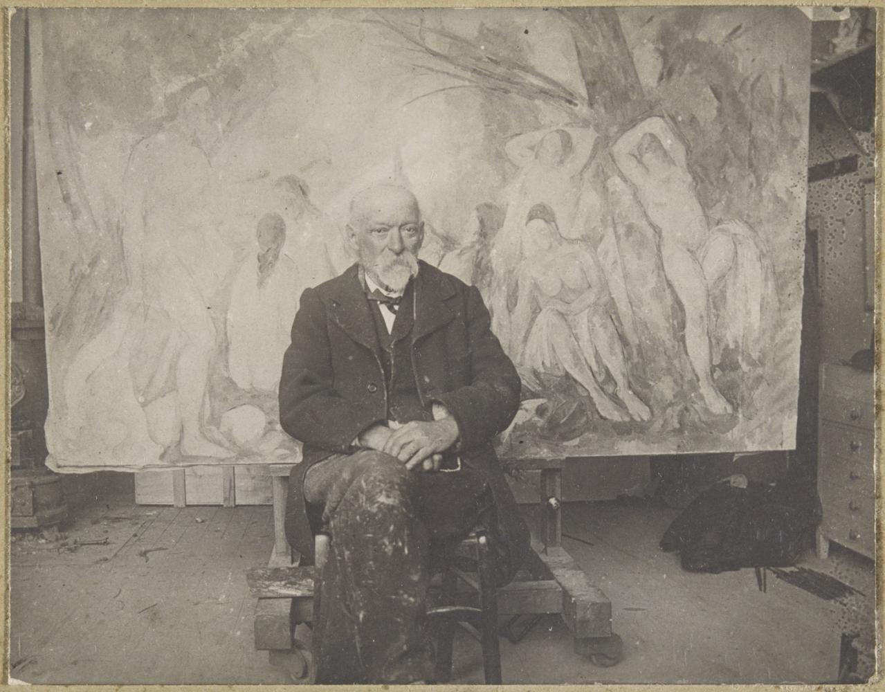 Paul Cézanne in seinem Atelier in Les Lauves