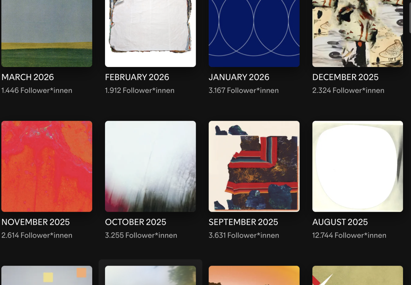 The Row, Spotify-Playlists, Bildschirmfoto, 2026