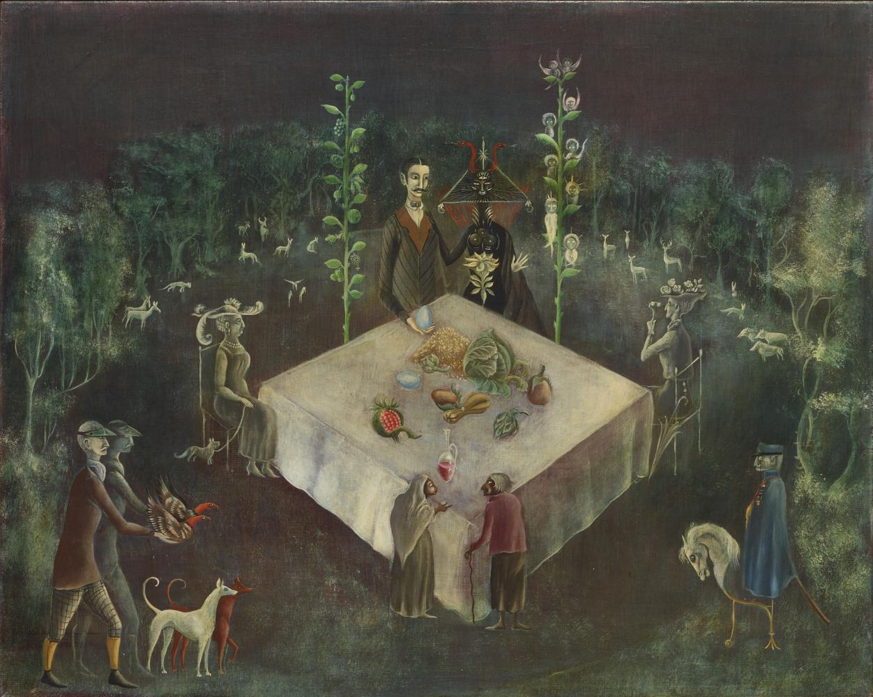 Leonora Carrington "Edwardian Hunt Breakfast", 1956